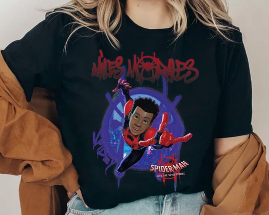 Spider-Man Spiderverse Miles Morales Splat T-shirt, Disney Studios T-shirt