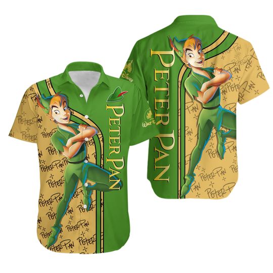 Peter Pan Hawaiian Shirt, Peter Pan Button Shirt, Disney World Vacation, Aloha Shirts Men, Button Down Shirt, Short Sleeve Shirt