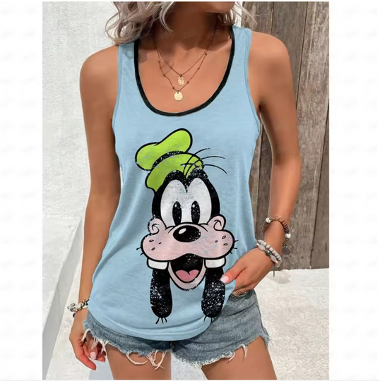 Summer Disney Goofy 3D Print Tank Tops
