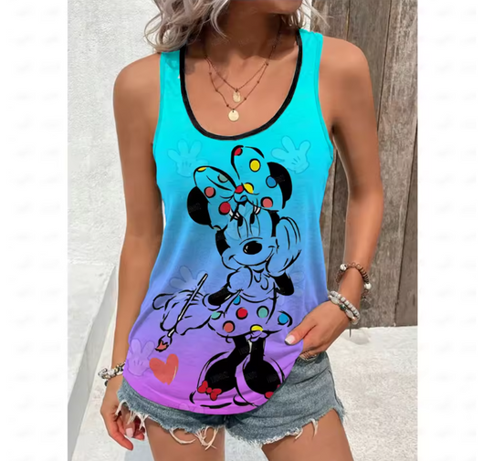 Disney Minnie 3D Print Tank Tops