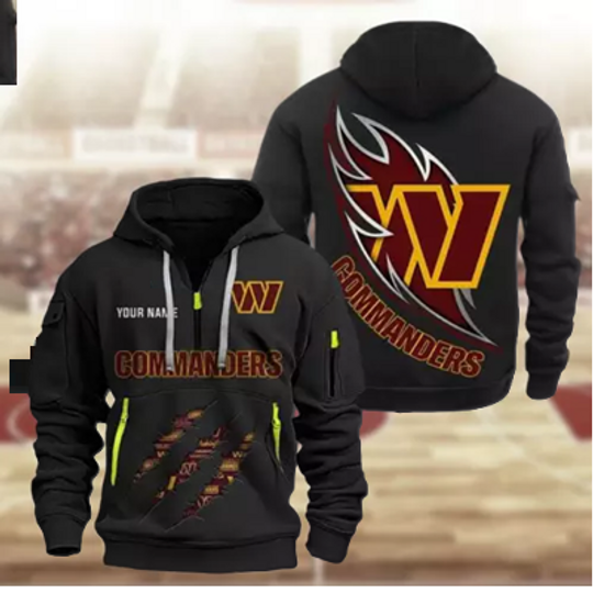 Washington Commanders Zip Hoodie Tactical Hoodies