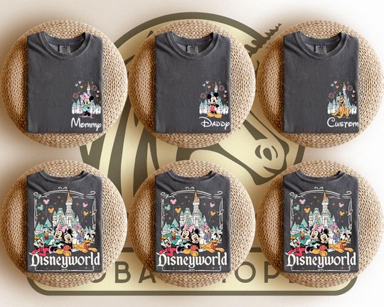 Discover Custom Disneyworld Mickey And Friends Shirt, Custom Name Disney Family 2025 Shirts, Retro Disneyworld Trip Tee, Disney Family Vacation Shirt