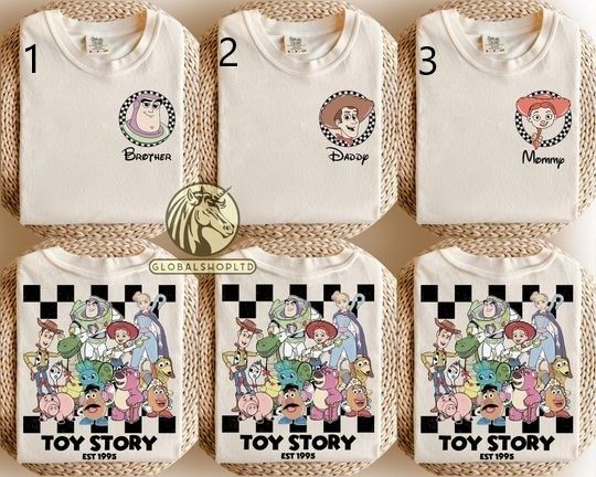 Discover Custom Disney Toy Story Shirts, Custom Name Disney Family 2025 Shirts, Retro WDW Disneyland Trip Tee, Disney Family Vacation Shirts