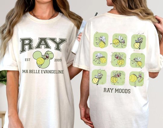Two sided Ray Firefly Ma Belle Evangeline Shirt, Vintage Disney Princess And The Frog Shirt, Magic Kingdom, Disneyland Trip