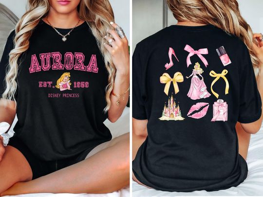 Aurora Shirt, Two sided Princes Aurora Coquette Shirt, Magic Kingdom Shirt, Disney Girls Trip Tee, Disneyland T-shirt