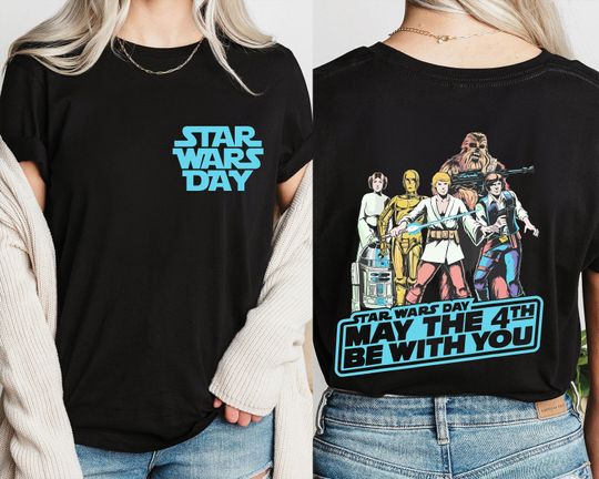 Star Wars Day Shirt, May The 4th Be With You Tee, Galaxy's Edge Princess Leia Shirt, Chewbacca C3-PO Shirt, Luke Skywalker Tee, Han Solo Tee