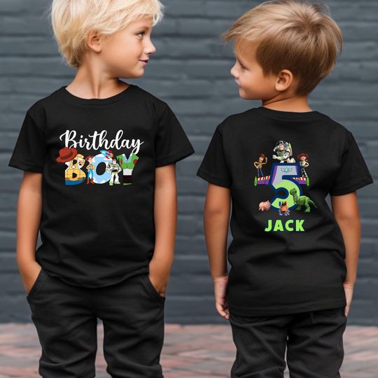2-Sided Toy Story Birthday Shirt, Toy Story Birthday Tee, Toddler Custom Name Birthday Shirt, It's My Birthday Shirt, Buzz Lightyear Shirt