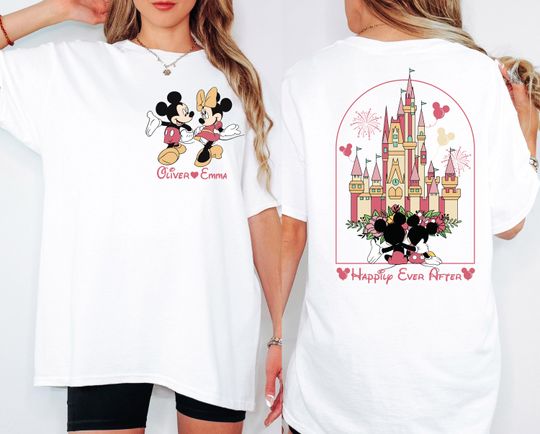 Minnie & Mickey Valentine Shirt, Disney Custom Happily Ever After Tee, Disneyland Magic Kingdom Shirt, WDW Couple Trip 2025 T-Shirt