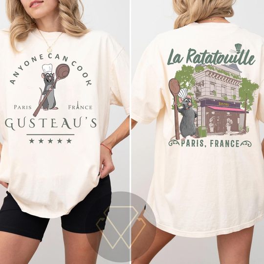 2- Sided Ratatouille Anyone Can Cook Shirt, La Ratatouille Paris France Shirt, Disney Epcot Shirt