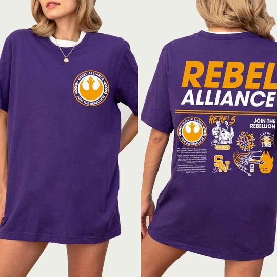 Disney 2 Sided Rebel Alliance Join The Rebellion Shirt, Star Wars T-shirt, Hollywood Studio Galaxy's Edge Tee, Disneyland Family Trip 2024