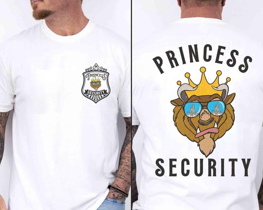 2-sided Princess Security T-shirt, Disney Beauty And The Beast Tee, Daddy Daughter Matching Tee, Father's Day Gifts Ideas, New Dad Shirt
