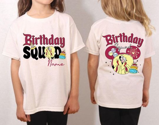 Personalized Villain Birthday Shirt, Cruella Birthday Squad Shirt, Custom Villain Birthday Boy Girls Shirt, Magic Kingdom Birthday Shirt