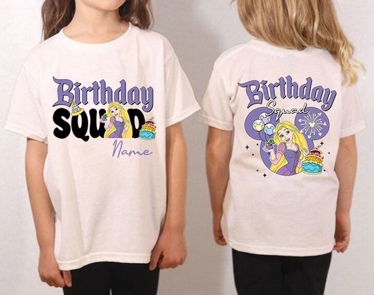 Personalized Princess Birthday Shirt, Rapunzel Birthday Squad Shirt, Princess Birthday Boy Girl Shirt, Custom Magic Kingdom Birthday Shirt