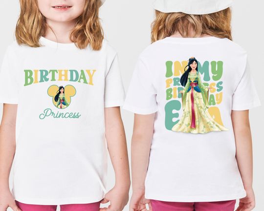Discover Custom Princess Mulan Birthday Girl Shirt, Disney Family Birthday Party Shirt, Disney Mulan Birthday Shirt, Disney Girl Birthday Trip Shirt