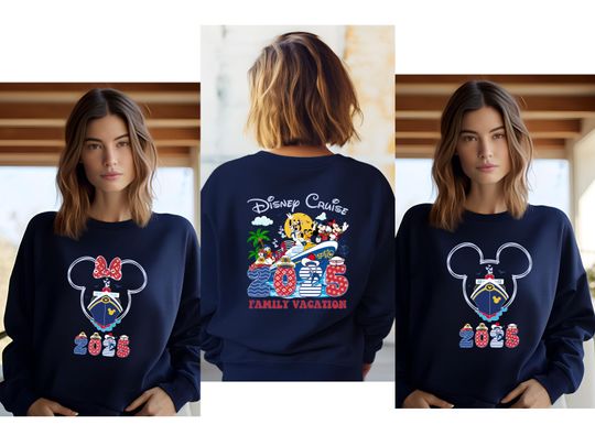 Disney Cruise Family Vacation Sweatshirt, Minnie Mickey Matching Cruise, Disney Family Cruise 2025, Kids Cruise Sweaters