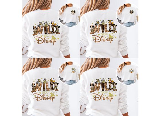 Mickey and Friends Safari Sweatshirts, Wild About Disney, Animal Kingdom, Matching Minnie Donald Daisy Goofy Pluto Safari Sweaters