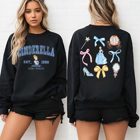 Cinde Sweatshirt, Two sided Princes Cinde Coquette Sweatshirt, Disney Girls Trip Sweater, Disneyland Vacay