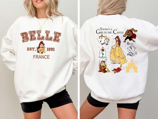Vintage Tale As Old As Time Sweatshirt, Disney Princess Belle France Est 1991 Sweatshirt, Disney Princess Sweater, Princess Belle Sweatshirt