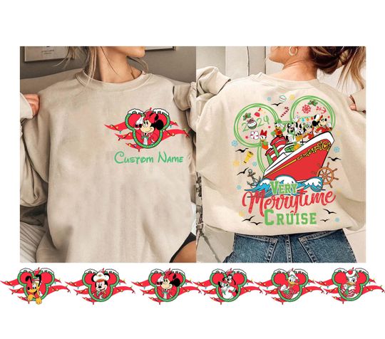 Personalized 2-Sided Disney Very Merrytime Cruise Christmas Shirt, Disney Wish Fantasy Magic Wonder Shirt