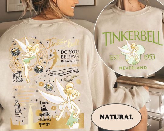 Retro Disney Tinkerbell Shirt, Vintage Peter Pan Neverland shirt, Disneyland Family Trip Matching, Cute Disney Outfit, Magic Kingdom