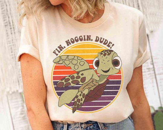 Disney Finding Nemo Squirt Gimme Some Fin Dude Retro T-Shirt, Marlin Dory Bruce Crush T-shirt, WDW Disneyland T-shirt