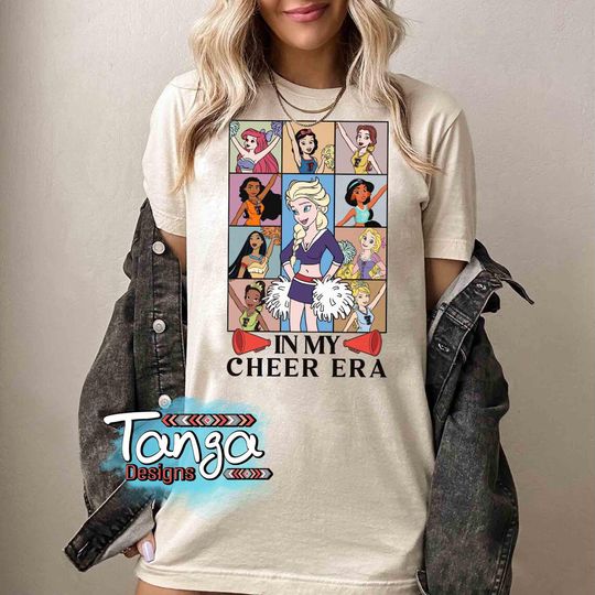 Disney Princess In My Cheer Era T-shirt, Disney Cheerleading Championship T-shirt, Cheerleader T-shirt, Princess Girls Cheer T-shirt