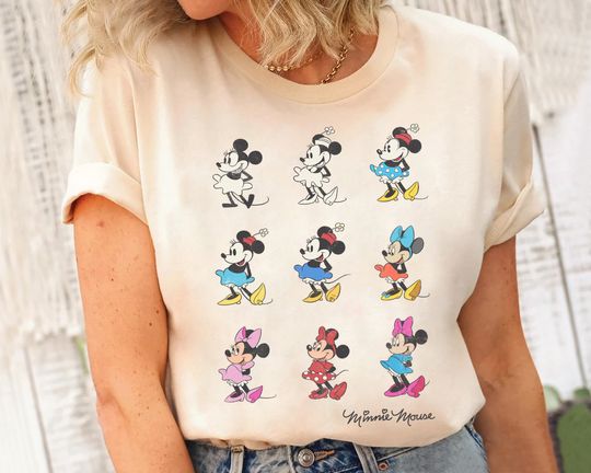 Disney Mickey And Friends Minnie Mouse Through The Years Vintage T-Shirt, WDW Disneyland T-Shirt