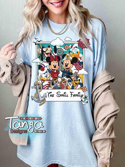 Personalized Mickey & Friends Disney Cruise T-Shirt, Vintage Disney Family Cruise Vacation 2025 T-Shirt, Disney Wish Dream Magic T-Shirt