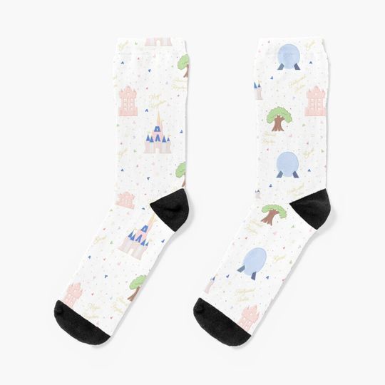 Four Magic Kingdoms Pattern Socks
