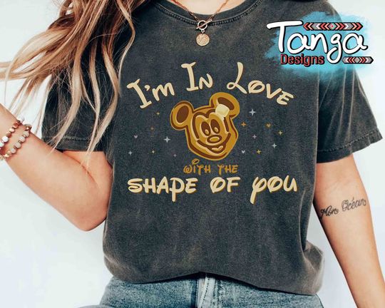 Mickey Mouse Snacks I'm In Love With The Shape Of You T-Shirt, Disney Mickey Waffle T-Shirt, WDW Disneyland T-Shirt