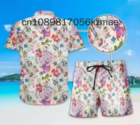 Discover Disney Toy Story Hawaii Shirt Shorts Set Casual Beach Vacation Short Sleeve Set Disney Beach Shorts Retro Button Shirt