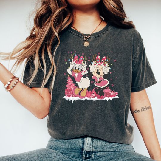 Vintage Minnie Daisy Christmas T-Shirt, Disney Besties T-Shirt, Minnie and Daisy Besties T-Shirt