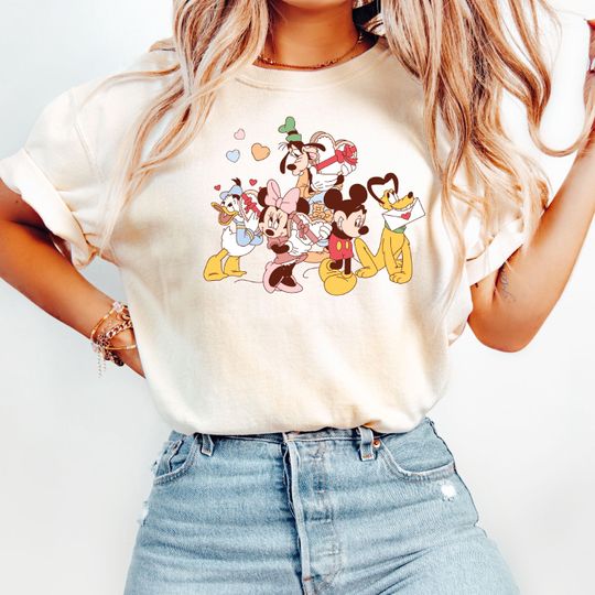 Mouse And Friends Valentines Day T-Shirt, Cute Valentine Day T-Shirt, Disney Valentines Day T-Shirt