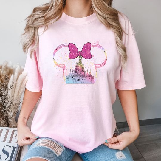 Minnie Colorful Castle T-Shirt, Minnie Mouse T-Shirt, Disney Castle T-Shirt