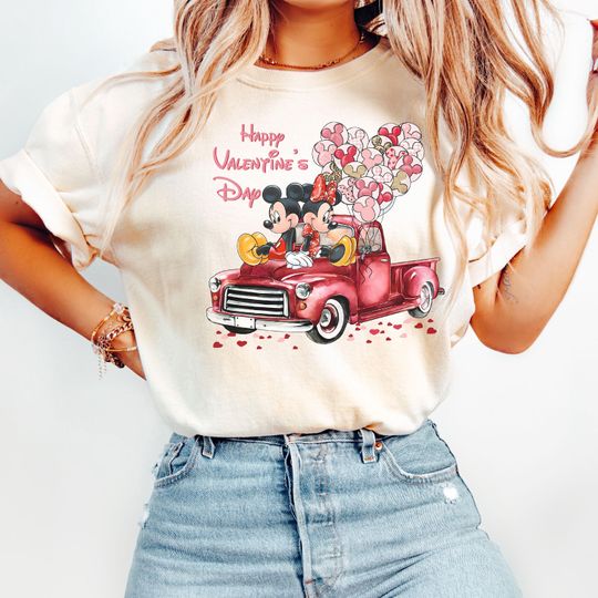 Minnie And Mickey Happy Valentines Day T-Shirt, Mickey Valentines Day T-Shirt, Disney Love T-Shirt