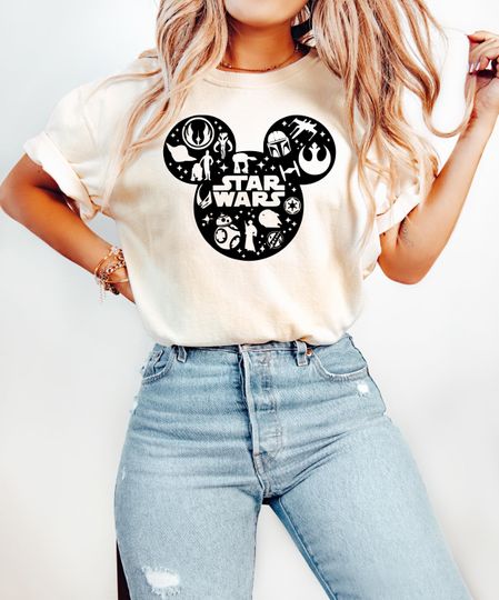 Discover Star Wars Disney T-Shirt, Star Wars T-Shirt, Star Wars Mickey Ear T-Shirt, Mickey Death Star T-Shirt