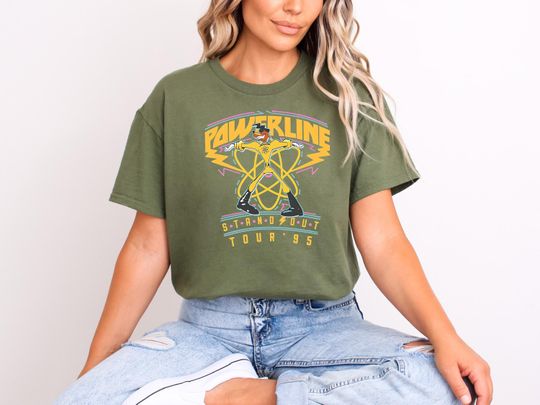 Retro Disney Goofy Powerline Stand Out Tour 95 T-Shirt, Max Goofy Roxanne Powerline T-Shirt, Disney World Tour T-Shirt