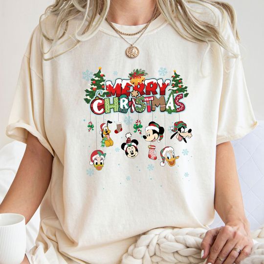 Merry Christmas T-Shirt, Disney Family T-Shirt, Mickey And Friends T-Shirt, Christmas Family Matching T-Shirt