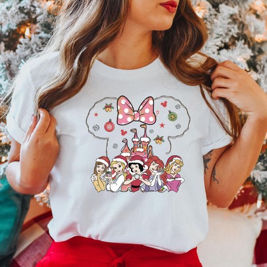 Princess Christmas T-Shirt, Disney Princess Christmas T-Shirt, Minnie Princess Christmas T-Shirt