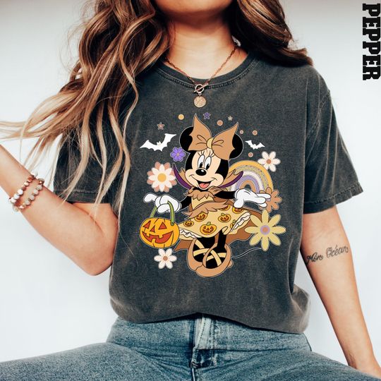 Minnie Witch T-Shirt, Minnie Halloween T-Shirt, Minnie Mouse T-Shirt, Autumn Minnie T-Shirt, Disney Halloween T-Shirt