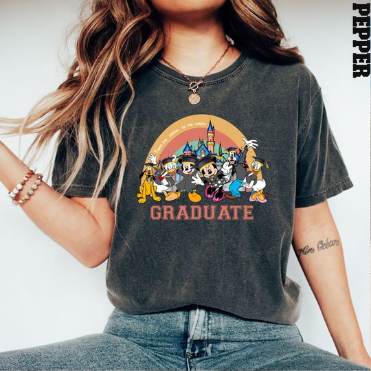 Rainbow Mickey And Friends Graduate T-Shirt, Graduate 2024 T-Shirt, Graduate Mickey and Co Graduate T-Shirt