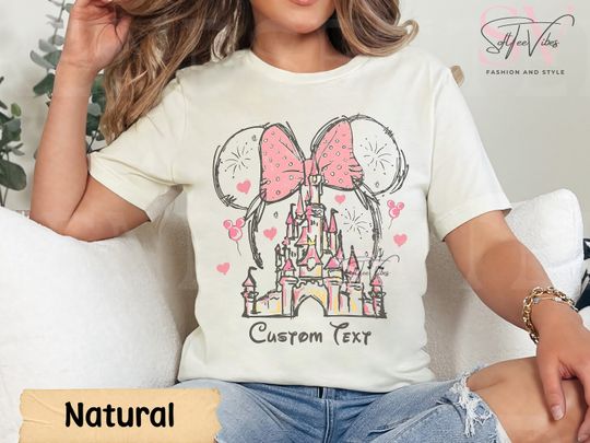 Custom Disney Minnie Mouse Castle T-Shirt, Personalized Magic Kingdom Family T-Shirt, Vintage Disney T-Shirt