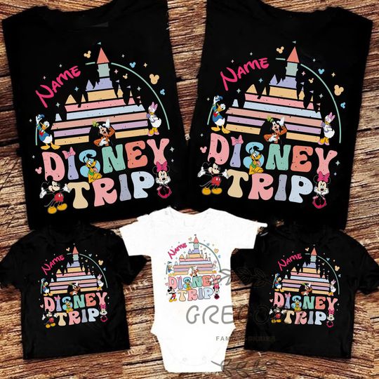 Personalized Disney Trip T-Shirt, Disneyland Vacation Gift T-Shirt, Disney Magical Castle Family T-Shirt