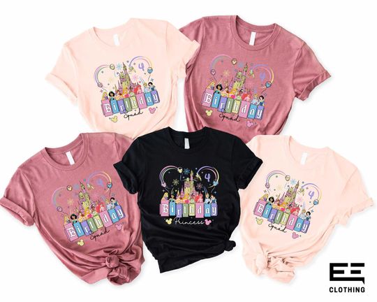 Custom Disney Princess Birthday T-Shirt, Disneyland Castle Birthday Trip T-Shirt, WDW Disney Princess T-Shirt, Best Birthday T-Shirt