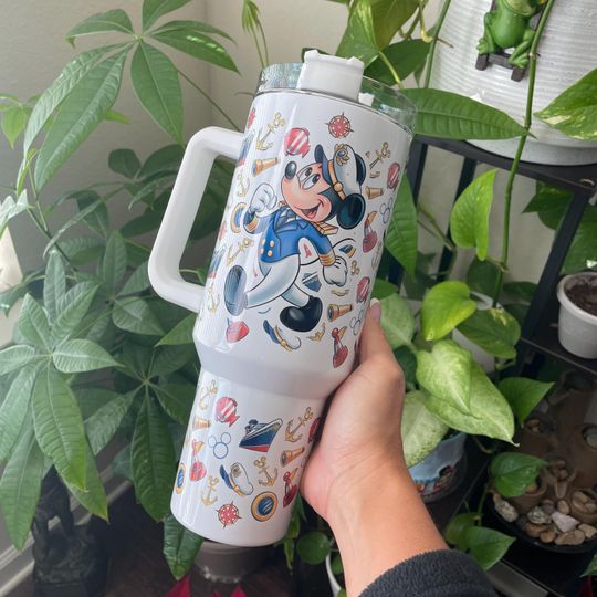 Disney Cruise Tumbler, Cruise Cup with Straw, Cruise Tumbler with Handle, Custom Cup