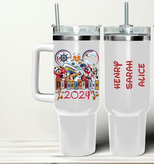 Disney 40 oz Handle Family Tumbler 2024 ,Disney Family Trip 2024 Tumbler,Disney Cruise Trip Tumbler , Disney Family Vacation 2024 Tumbler