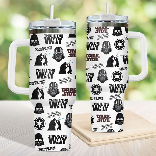 Star Wars Darth Vader And Luke Skywalker Tumbler 40 Oz, Disney Movie Tumbler Cup, Darth Vader Coffee Tumbler, Insulated Tumbler For Men