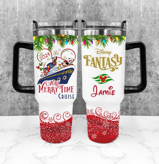 Very MerryTime Cruise, Custom Disney Cruise Tumbler with Any Ship Name, Personalized Disney Christmas Cruise Mug, DCL Merry Time 2024 Gifts