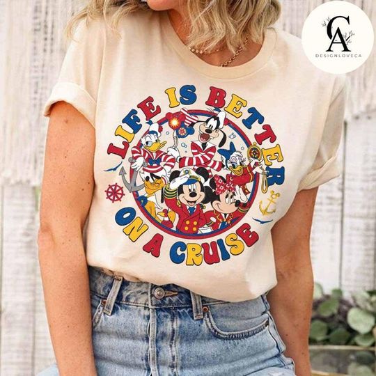 Mickey and Friends Disney Cruise Shirt, Life is better on a Cruise, Disney Family Cruise Vacation 2025, Disney Trip Shirt, Disney Wish Dream