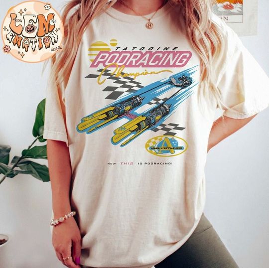 Retro Tatooine Podracing Champion Comfort Colors Shirts, Star Wars Washed T-shirt, Hollywood Studios, Galaxy's Edge Trip, Star Wars Fan Gift